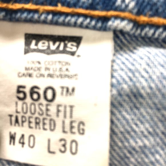 Levi's 560 Orange TabThrashed Distressed Work Jeans W40 VTG 90’s - Picture 15 of 15
